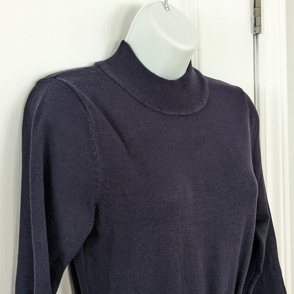 Vince Camuto Mock Neck knit Sweater Dress with Chevron pattern Small @D - Picture 8 of 12